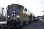 Eastbound Corridor passenger train comes into the station